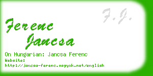 ferenc jancsa business card